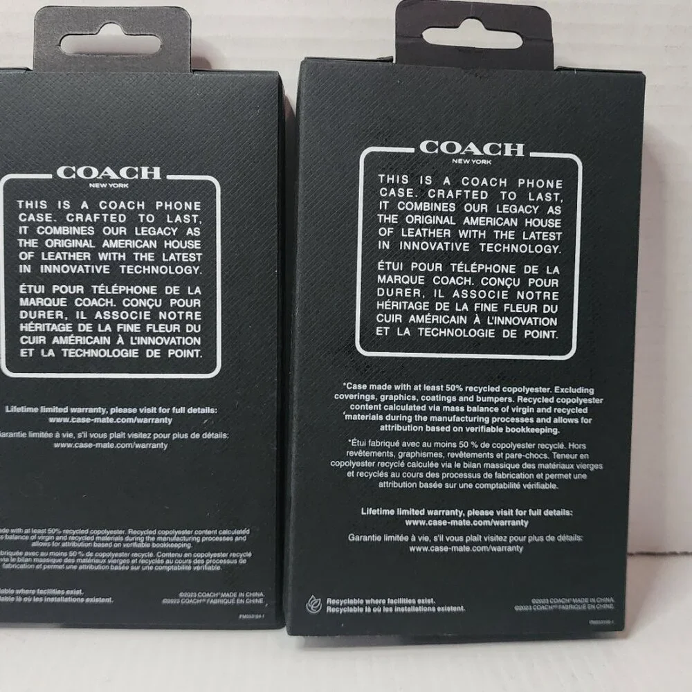 Two Coach iPhone 15 PRO Cases: Signature Folio + Slim Case Bundle Tan New ! - Picture 16 of 16